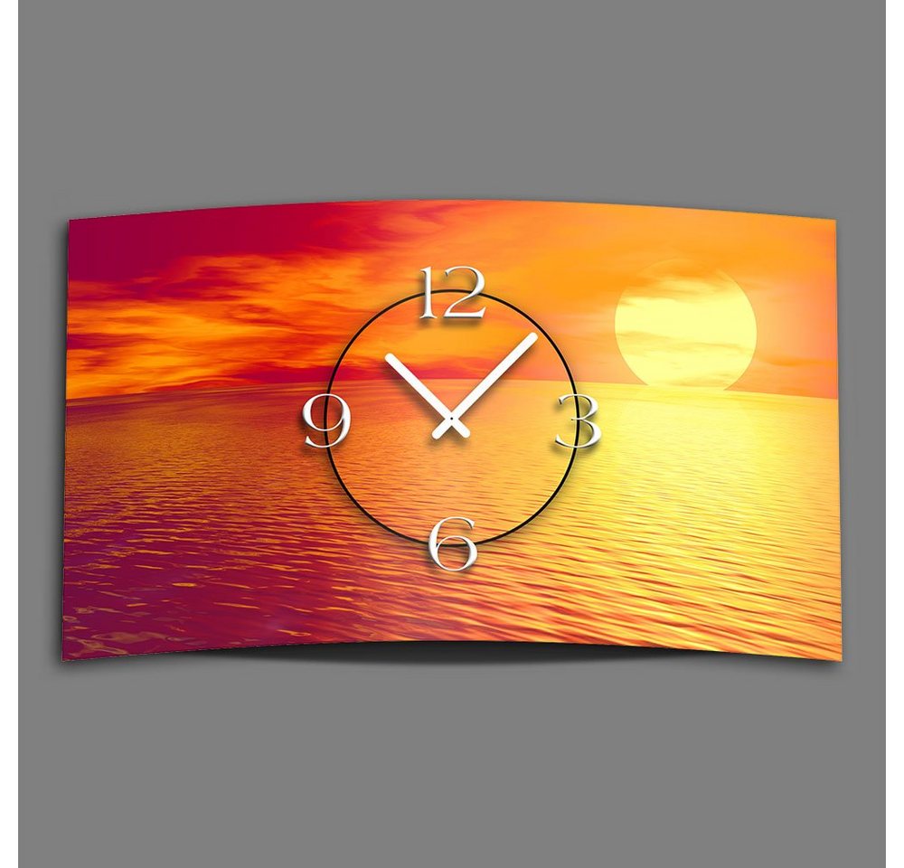 dixtime Wanduhr Digital Designer Art Sunset Designer Wanduhr modernes Wanduhren Design (Einzigartige 3D-Optik aus 4mm Alu-Dibond) von dixtime