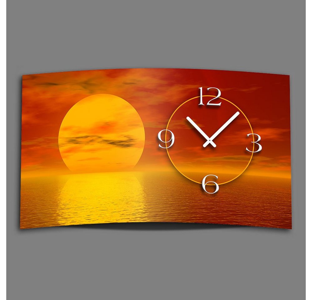 dixtime Wanduhr Digital Designer Art Sunset Designer Wanduhr modernes Wanduhren Design (Einzigartige 3D-Optik aus 4mm Alu-Dibond) von dixtime