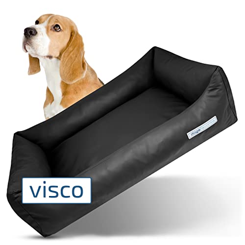 dogsfavorite Hunde-Bett mit Visco-Kissen - waschbares Hundekörbchen - hochwertiges Hundesofa - gelenkschonendes Hundekissen - robuste Hundematte - schwarz - Gr. XL - 130 x 95 cm von dogsfavorite