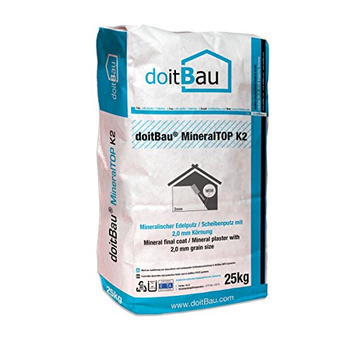 doitBau 24x MineralTOP Profi Scheibenputz 25kg weiß 2mm Körnung, WDVS Vollabriebputz Fassadenputz Dekorputz für Innen und Außen, mineralischer Kratzputz, Oberputz, Edelputz, strahlend weiß doitBau 24x MineralTOP Profi Scheibenputz 25kg weiß 2mm Körnung, WDVS Vollabriebputz Fassadenputz Dekorputz für Innen und Außen, mineralischer Kratzputz, Oberputz, Edelputz, strahlend weiß von doitBau