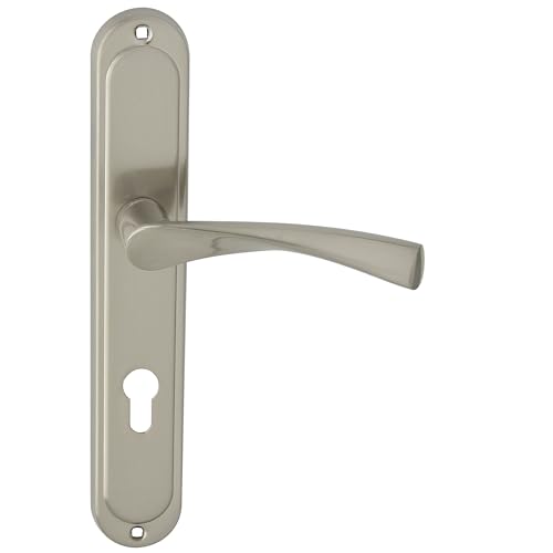 domino Türgriff Drückergarnitur Zimmer, Türklinke Aluminiuml L-Form, Zimmertür PZ - Profilzylinder Set, Türbeschläge für Innerzimmer, Türdrückergarnitur Nickel ROMANA M9 Links & Rechts domino Türgriff Drückergarnitur Zimmer, Türklinke Aluminiuml L-Form, Zimmertür PZ - Profilzylinder Set, Türbeschläge für Innerzimmer, Türdrückergarnitur Nickel ROMANA M9 Links & Rechts von domino