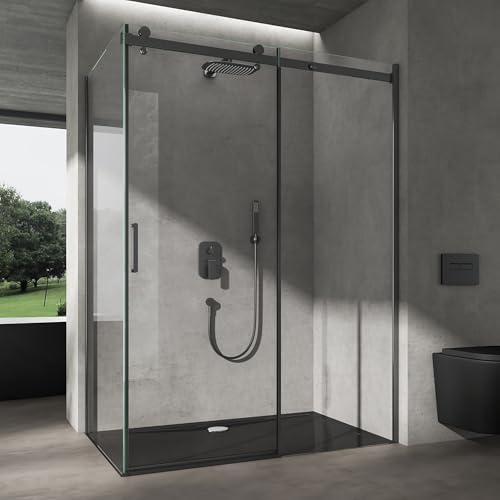 doporro Duschkabine Eckdusche 100x120x195cm Duschabtrennung schwarz 8mm ESG-Sicherheitsglas Klarglas Schiebetür inkl.Nano-Beschichtung Ravenna19 doporro Duschkabine Eckdusche 100x120x195cm Duschabtrennung schwarz 8mm ESG-Sicherheitsglas Klarglas Schiebetür inkl.Nano-Beschichtung Ravenna19 von doporro