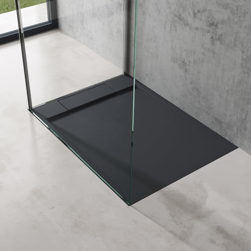 doporro Duschtasse Duschwanne 75x100x4 flach Mineralguss in Anthrazit inkl. Ablaufgarnitur AL02 DIN-Anschlüsse für bodenebene Montage geeignet Geoma04 doporro Duschtasse Duschwanne 75x100x4 flach Mineralguss in Anthrazit inkl. Ablaufgarnitur AL02 DIN-Anschlüsse für bodenebene Montage geeignet Geoma04 von doporro