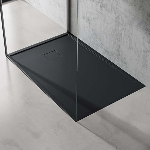 doporro Duschtasse Duschwanne 80x120x5 flach Mineralguss in Anthrazit inkl. Ablaufgarnitur AL02 DIN-Anschlüsse für bodenebene Montage geeignet Geoma08 doporro Duschtasse Duschwanne 80x120x5 flach Mineralguss in Anthrazit inkl. Ablaufgarnitur AL02 DIN-Anschlüsse für bodenebene Montage geeignet Geoma08 von doporro