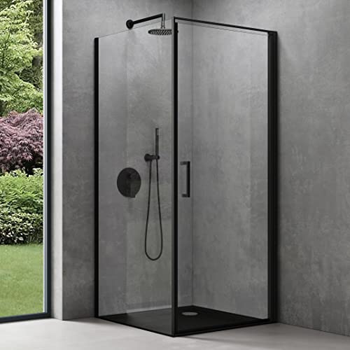doporro Eck-Duschkabine 90x80x195cm Eckdusche in schwarz mit Hebe- und Senkmechanismus ESG-Sicherheitsglas Klarglas inkl. beidseitiger Easy-Clean-Beschichtung Ravenna36-Plus doporro Eck-Duschkabine 90x80x195cm Eckdusche in schwarz mit Hebe- und Senkmechanismus ESG-Sicherheitsglas Klarglas inkl. beidseitiger Easy-Clean-Beschichtung Ravenna36-Plus von doporro