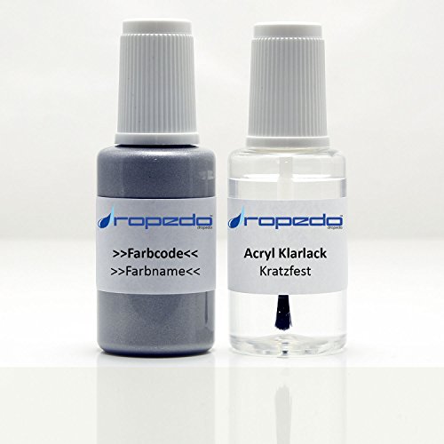 dropedo Lackstift Set passend für SUZUKI MOTORRAD YU8 FLINT GRAY METALLIC 20ml + 20ml Klarlack von dropedo