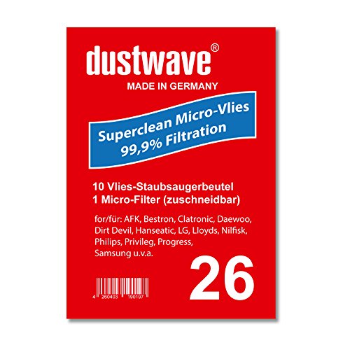 Sparpack - 10 Staubsaugerbeutel passend für Adix - DL 110 / DL110 Staubsauger - dustwave® Markenstaubbeutel/Made in Germany + inkl. Micro-Filter von dustwave