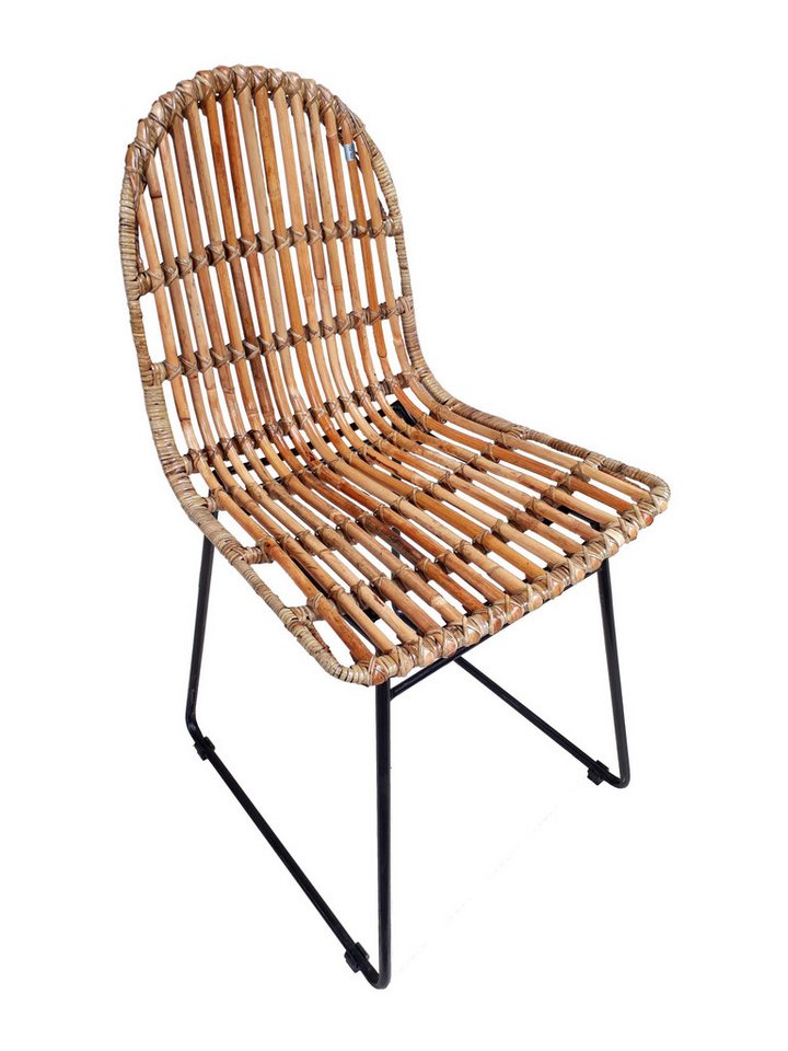 dynamic24 Esszimmerstuhl, Stuhl 2er-Set Rattan natur von dynamic24