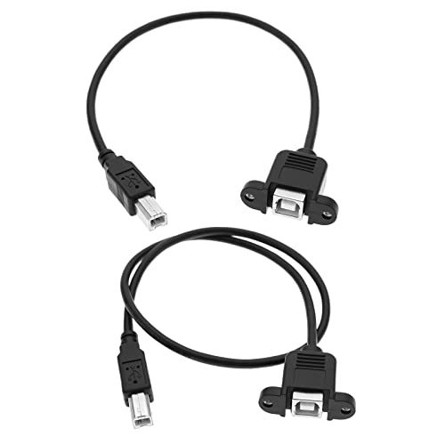 eMagTech 2 x USB 2.0 B Stecker auf B Buchse, USB 2.0 USB B Stecker auf USB B Buchse, Panel Mount Verlängerungskabel Zubehör für Modems Drucker Scanner von eMagTech