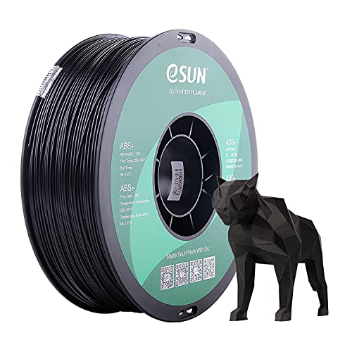 eSUN ABS+ Filament 1,75 mm, 3D-Drucker ABS Plus, Maßgenauigkeit +/- 0,05 mm, 1 kg Spule (2,2 LBS) 3D-Druck-Filament für 3D-Drucker, Schwarz von eSUN