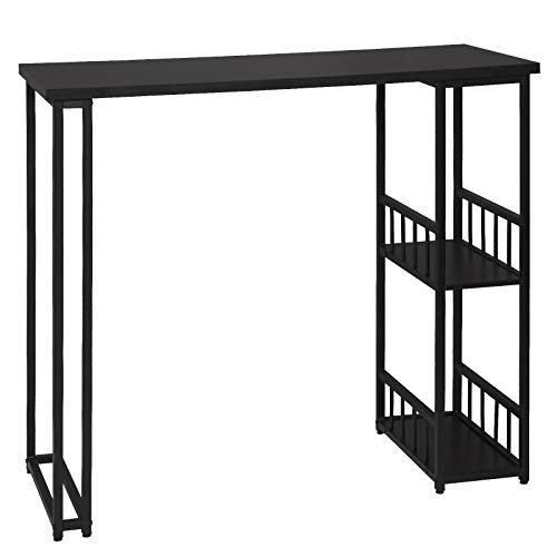 eSituro SBST0400 Bartisch Stehtisch mit Metallgestell,120x50x105cm, Küchentheke Küchenbar Tresentisch Industrie-Design Küchentisch mit Ablagefläche, Schwarz von eSituro