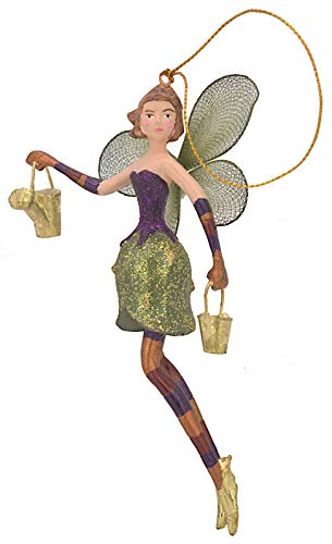 ecosoul Blumenelfe Elfe Weihnachten Ostern Baumschmuck Figur Deko Hänger Christbaumschmuck 15 cm (mit Gießkanne grün-lila-rot) von ecosoul