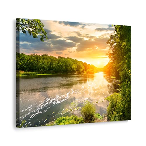 ecowalls Bilder Landschaft - 50x40 cm - Vlies Leinwandbild - Leinwand Bilder - Wandbilder Wohnzimmer, Schlafzimmer Modern - Wandbild XXL - Bilder Wohnzimmer, Schlafzimmer von ecowalls