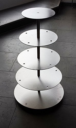 edelstahlheini Aluminium Tortenständer Rund Tortenetagere Hochzeit 4 Etagen (4 Stöckig (Ø 25 30 35 40cm)) von edelstahlheini