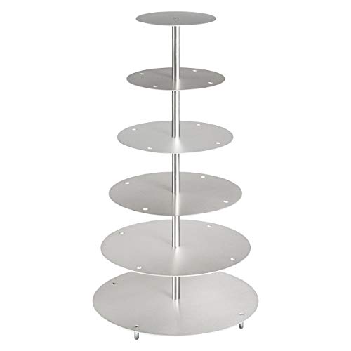 edelstahlheini Aluminium Tortenständer Rund Tortenetagere Hochzeit 6 Etagen (6 Stöckig (Ø 15 20 25 30 35 40 cm)) von edelstahlheini