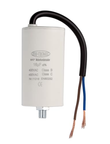 Kondensator Anlaufkondensator Motorkondensator Arbeitskondensator Kabel 16µF 450V von edi-tronic