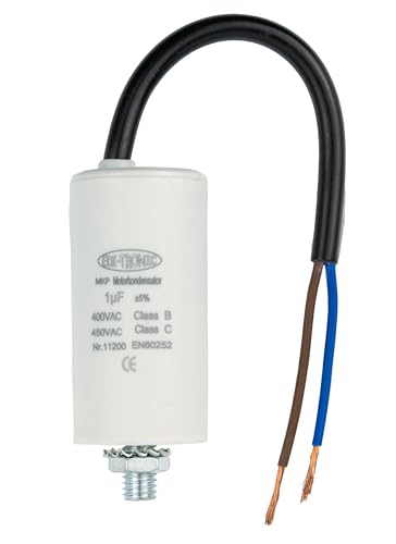 Kondensator Anlaufkondensator Motorkondensator Arbeitskondensator Kabel 1µF 450V von edi-tronic