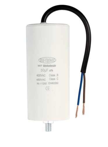 Kondensator Anlaufkondensator Motorkondensator Arbeitskondensator Kabel 50µF 450V von edi-tronic