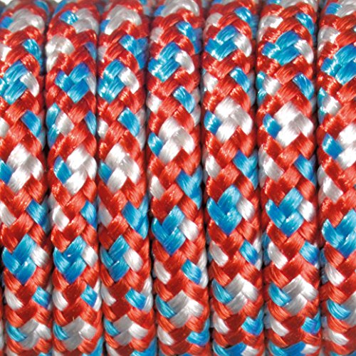 EFCO Farbe Mix Paracord Seil, Polyester Blend, rot/türkis/weiß, 2 mm x 4 m von efco