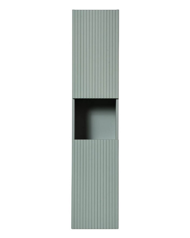 einfachgutemoebel Waschtisch-Set Badezimmer Hochschrank LINETTE, 140cm hoch 2-türig, grün, (Badmöbel Set, 1-St., Bad Hochschrank) von einfachgutemoebel