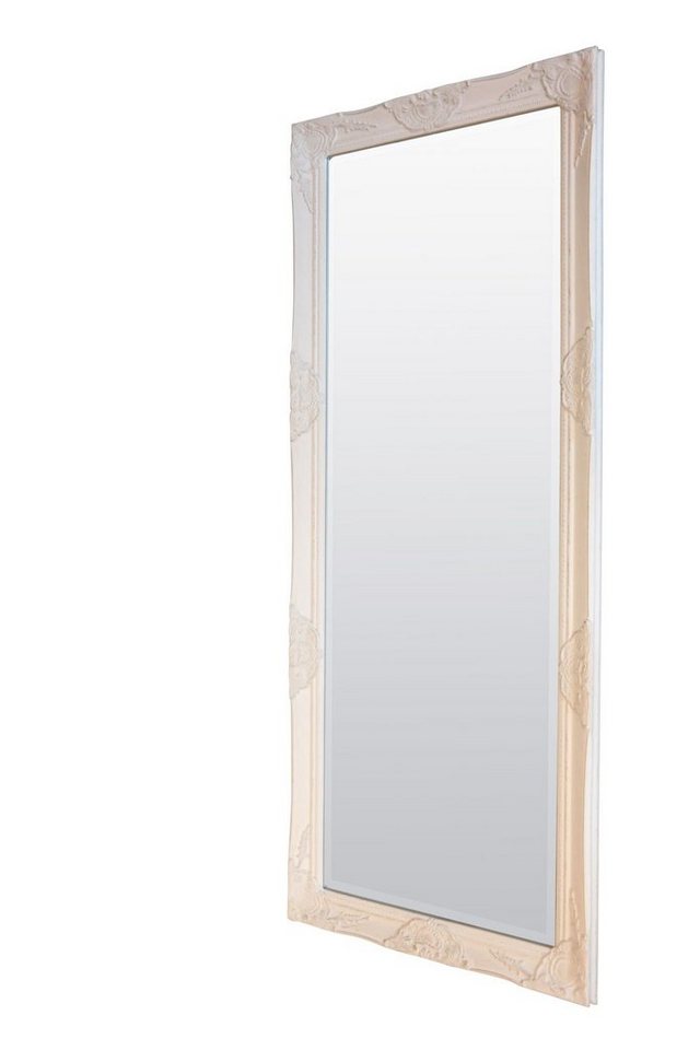 elbmöbel Wandspiegel Wandspiegel 187x62x7 white, Spiegel: Ganzkörperspiegel 182x62x5 cm weiß Vintage Stil von elbmöbel