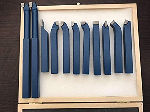 11pcs Karbid Spitze Drehmaschine Drehwerkzeuge, Metallschneider Schneidwerkzeug Bit Set Hartmetallspitze Schneiden Drehen Bohrstange Set Messer Set Bits für Mini-Drehmaschine (12mm x 12mm) von ele ELEOPTION