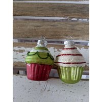 Grüner Mini Cupcake Rot Bäckerei Ornament Weihnachten Urlaub Baum Set Von 2 von elegantcloset21