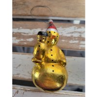 Metallic Schneemann Gold Unikat Ornament Weihnachten Urlaub Baum von elegantcloset21