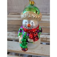 Vintage Glas Schneemann Baum Ornament Weihnachten Urlaub Dekor von elegantcloset21