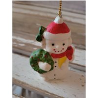 Vintage Porzellan Schneemann Kranz Ornament Weihnachten Urlaub Baum Wohnkultur von elegantcloset21