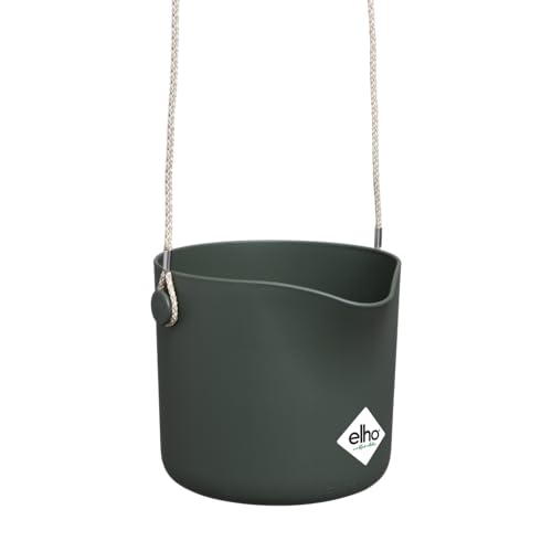 elho B.for Swing 18 - Blumentopf Hängend - Übertopf für Innen - 100% recyceltem Plastik - Ø 18.0 x H 16.5 cm - Grün/Laubgrün von elho