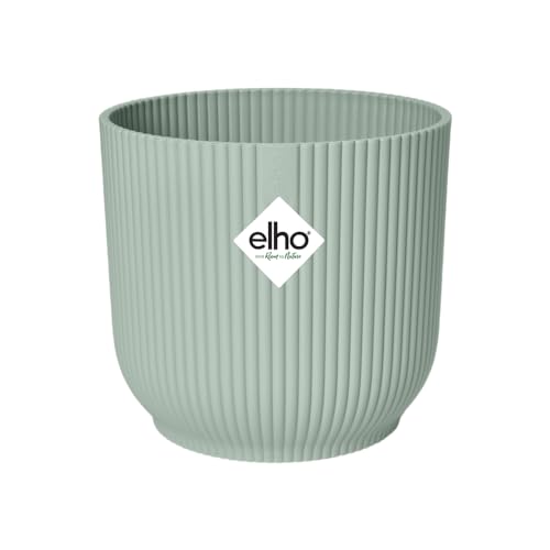 elho Vibes Fold Rund 16 Pflanzentopf - Blumentopf für Innen - 100% recyceltem Plastik - Ø 16.1 x H 14.8 cm - Grün/Sorbet Grün von elho