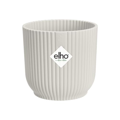 elho Vibes Fold Rund Mini 11 Pflanzentopf - Blumentopf für Innen - 100% recyceltem Plastik - Ø 11.1 x H 10.5 cm - Weiß/Seidenweiß von elho