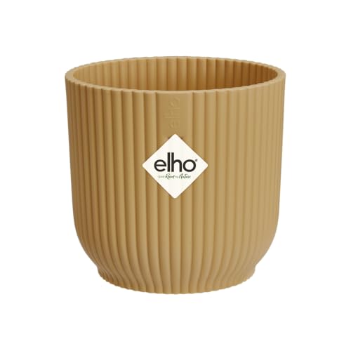 elho Vibes Fold Rund Mini 7 Pflanzentopf - Blumentopf für Innen - 100% recyceltem Plastik - Ø 7.0 x H 6.5 cm - Gelb/Buttergelb von elho