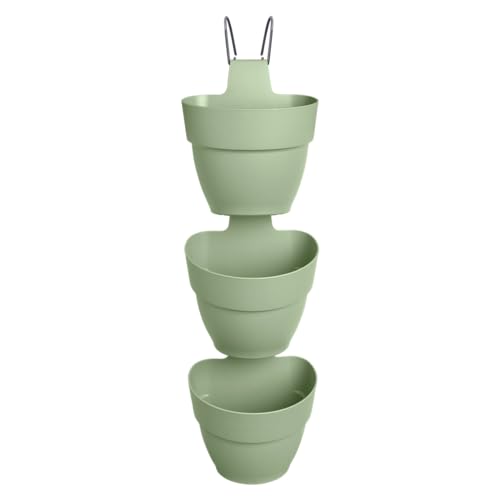 elho Vibia Campana Vertical Forest 21 - Blumentopf Hängend für Balkon & Außen - 100% recyceltem Plastik - Ø 20.7 x H 29.7 cm - Grün/Pistazien Grün von elho