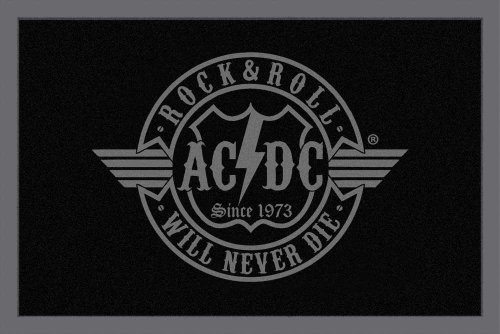 empireposter AC/DC - R´n´R Will Never die - Fußmatte, Größe: 60 x 40 cm, Material Polypropylen von empireposter
