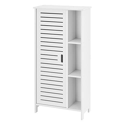 [en.casa] Badezimmerschrank Vansbro 96 x 48 x 24 cm Badschrank Ablage Beistellschrank WPC Weiß von [en.casa]