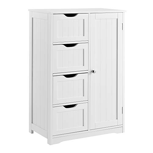 [en.casa] Badezimmerschrank Weiß - 81 x 55 x 30cm - Badschrank Standschrank Schrank Kommode von [en.casa]