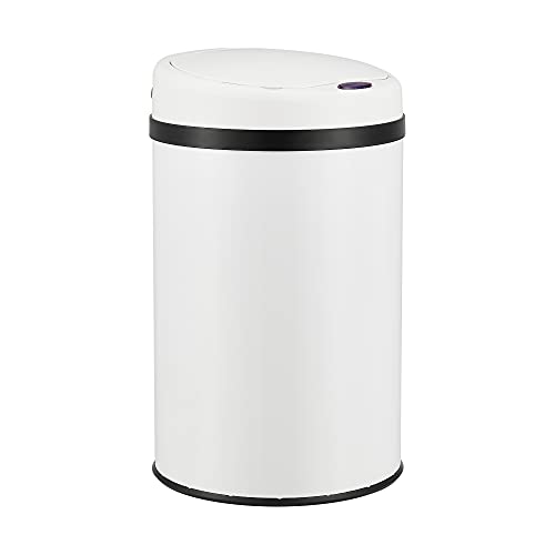 [en.casa] Sensor-Mülleimer 30L Abfalleimer mit Sensorautomatik Kücheneimer mit Sensor Edelstahl Weiß von [en.casa]