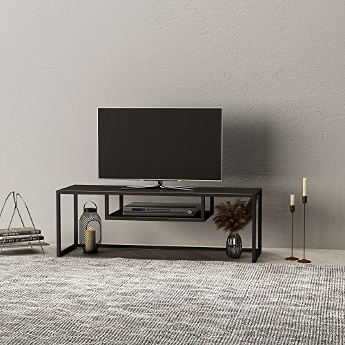 [en.casa] TV Board Isokyrö Fernsehtisch mit Ablagefach Lowboard 120 x 40 x 40 cm Sideboard Metall Schwarz von [en.casa]