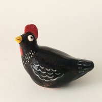 Schwarzes Huhn Figur von equinoxceramic