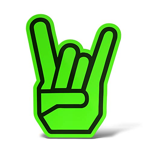 ERREINGE Sticker aus Neon-Grün, 10 cm – Hörner Shocker Rock Hand – Aufkleber Wandtattoo Vinyl Laptop Auto Motorrad Helm Wohnmobil von erreinge