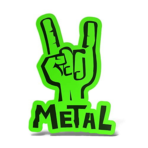 ERREINGE Sticker aus Neongrün, 12 cm – Metall Shocker Rock Hand Corna – Aufkleber Wandtattoo Vinyl Laptop Auto Motorrad Helm Wohnmobil von erreinge