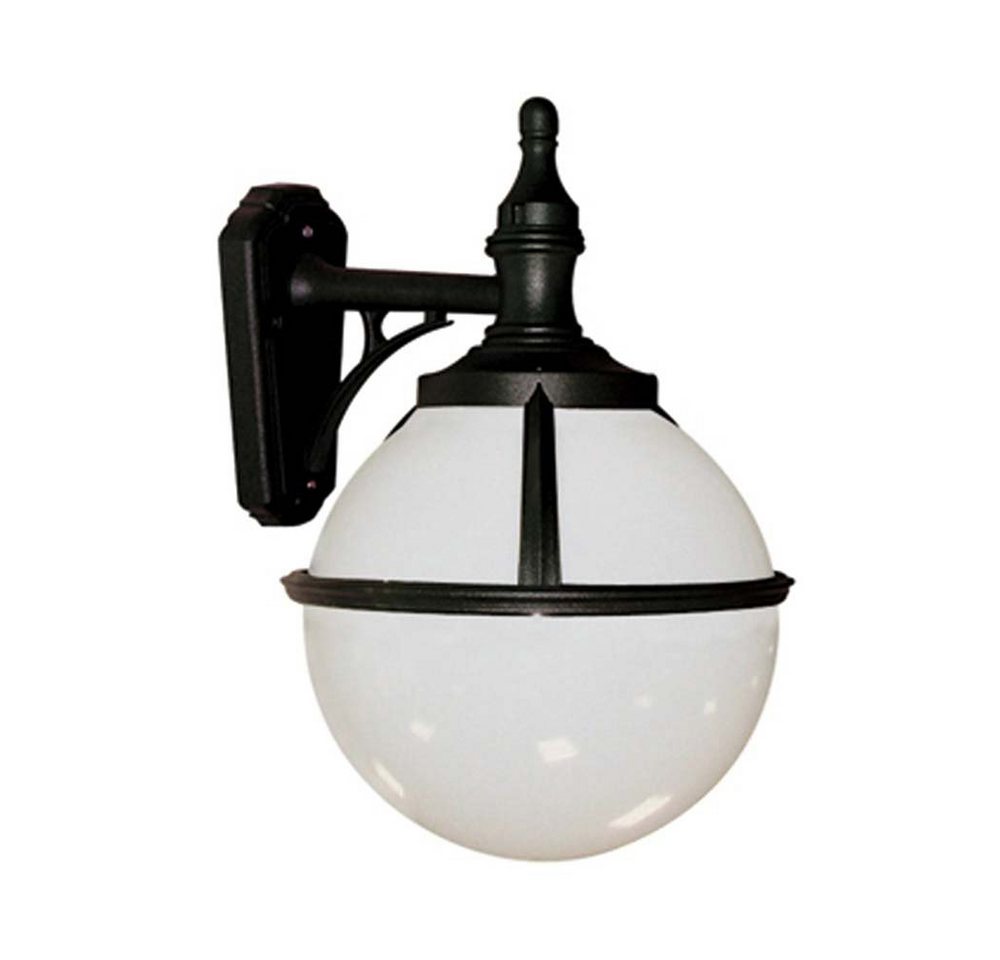 etc-shop Außen-Wandleuchte, Leuchtmittel nicht inklusive, Außenleuchte Laterne Wandlampe Kugelform H 44 cm Schwarz IP44 von etc-shop