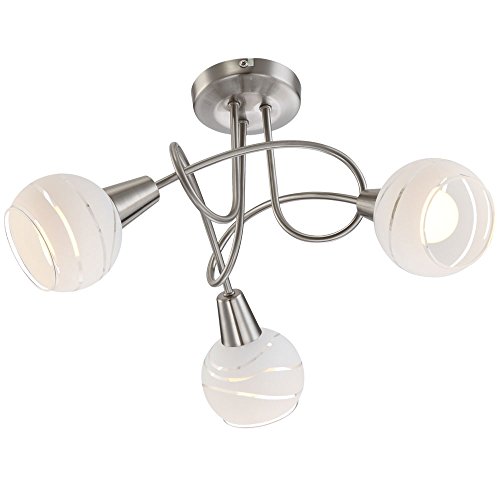 etc-shop Decken Leuchte Esszimmer Rondell Lampe Küchen Strahler silber 3-flg E14 von etc-shop