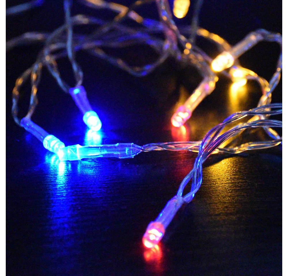 etc-shop Dekolicht, 20er RGB LED Lichterkette Weihnachts Deko Beleuchtung X-MAS Batterie von etc-shop
