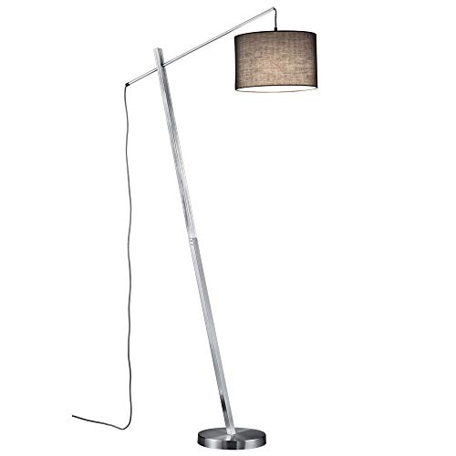 etc-shop Design Steh Lampe Textil Strahler grau Stand Leuchte Wohn Zimmer Beleuchtung im Set inkl. LED Leuchtmittel von etc-shop