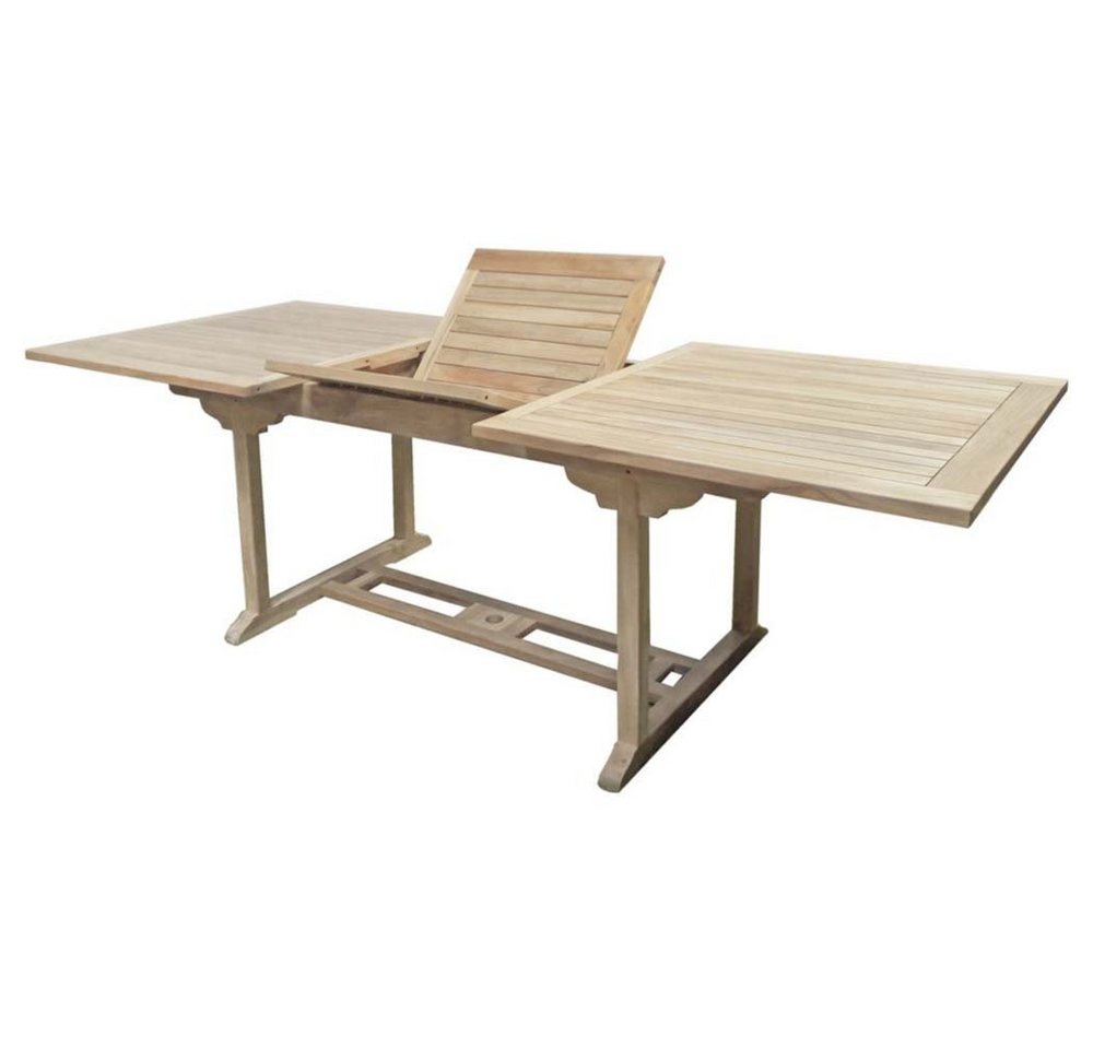 etc-shop Gartentisch, Garten Tisch TEAK ausziehbar Veranda Terrasse Balkon Länge 180 cm von etc-shop