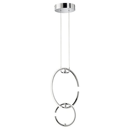 etc-shop Runde LED Hängeleuchte Ring Pendelleuchte Küchenlampe hängend LED, 2 flammig, Chrom modern, 1x LED 4,5W 450Lm 4000K, LxBxH 35x21x230cm von etc-shop