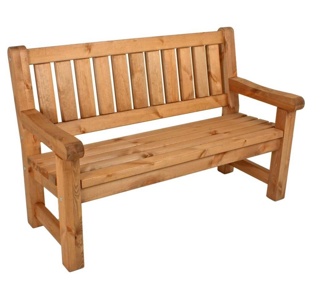 etc-shop Stuhl, 2-Sitzer Bank Sitz Kiefer Holz Garten Terrasse Lounge Balkon von etc-shop